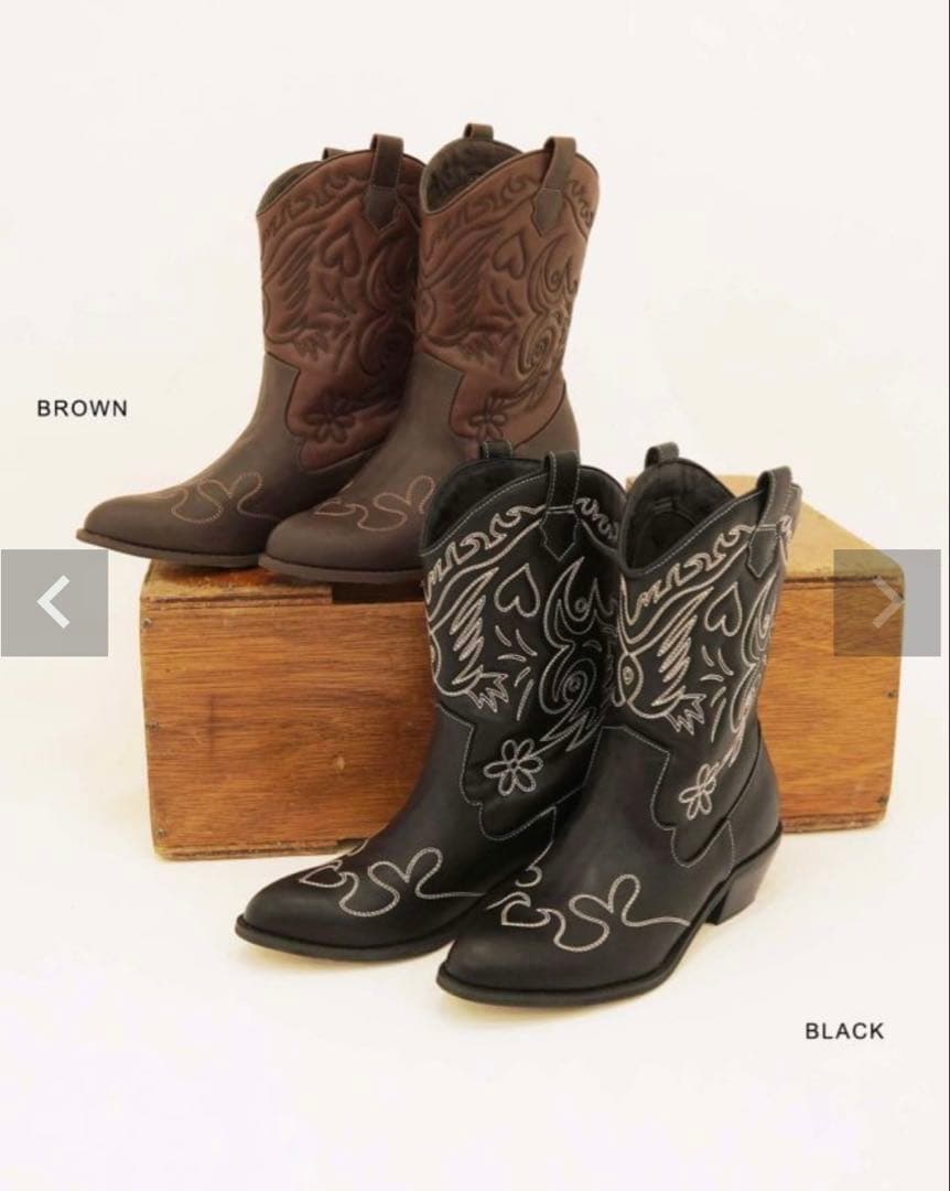 TINA:JOJUN オリジナル刺繍ウエスタンブーツ