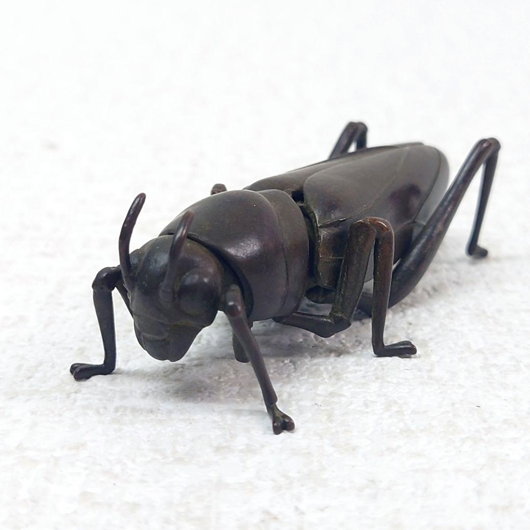 M0112I1 自在置物 銅製 オケラ 螻蛄 銅製置物 銅虫作 置物 オブジェ