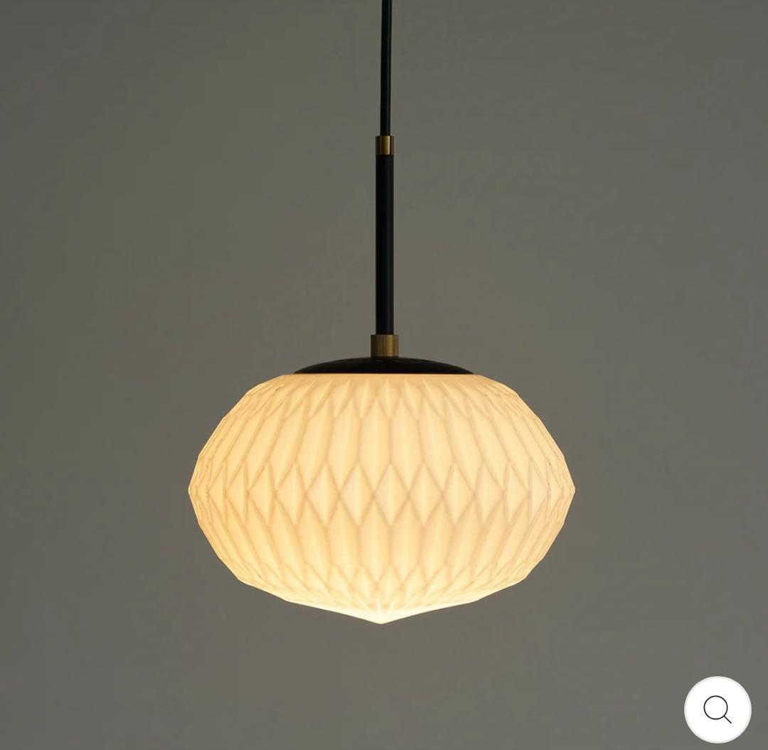 Oval × Geometric　紙細工のような ガラス ペンダントライト