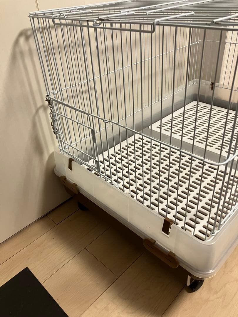 マルカンうさぎのカンタンおそうじケージワイドB フラワン（90x60x60cm）