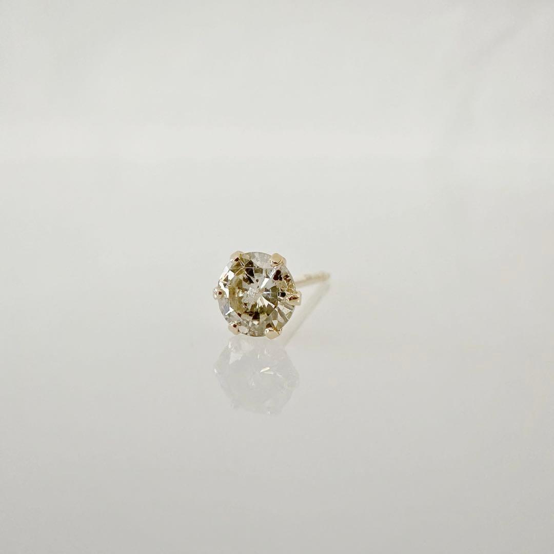 K18 天然 ダイヤ 0.15ct 片耳ピアス！黒点あり①
