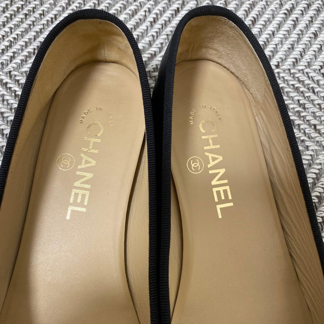 【最終お値下げ】CHANEL ブラック バレエシューズ 38.5 箱付き