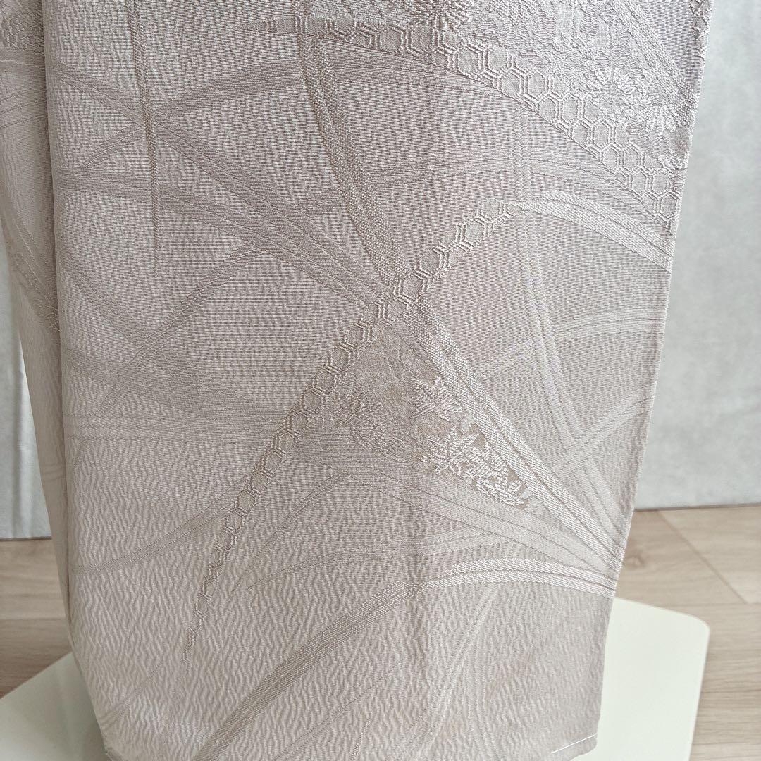 色無地　フルセット　着物　正絹　しつけ糸付き　ホワイトグレー　一つ紋　G4