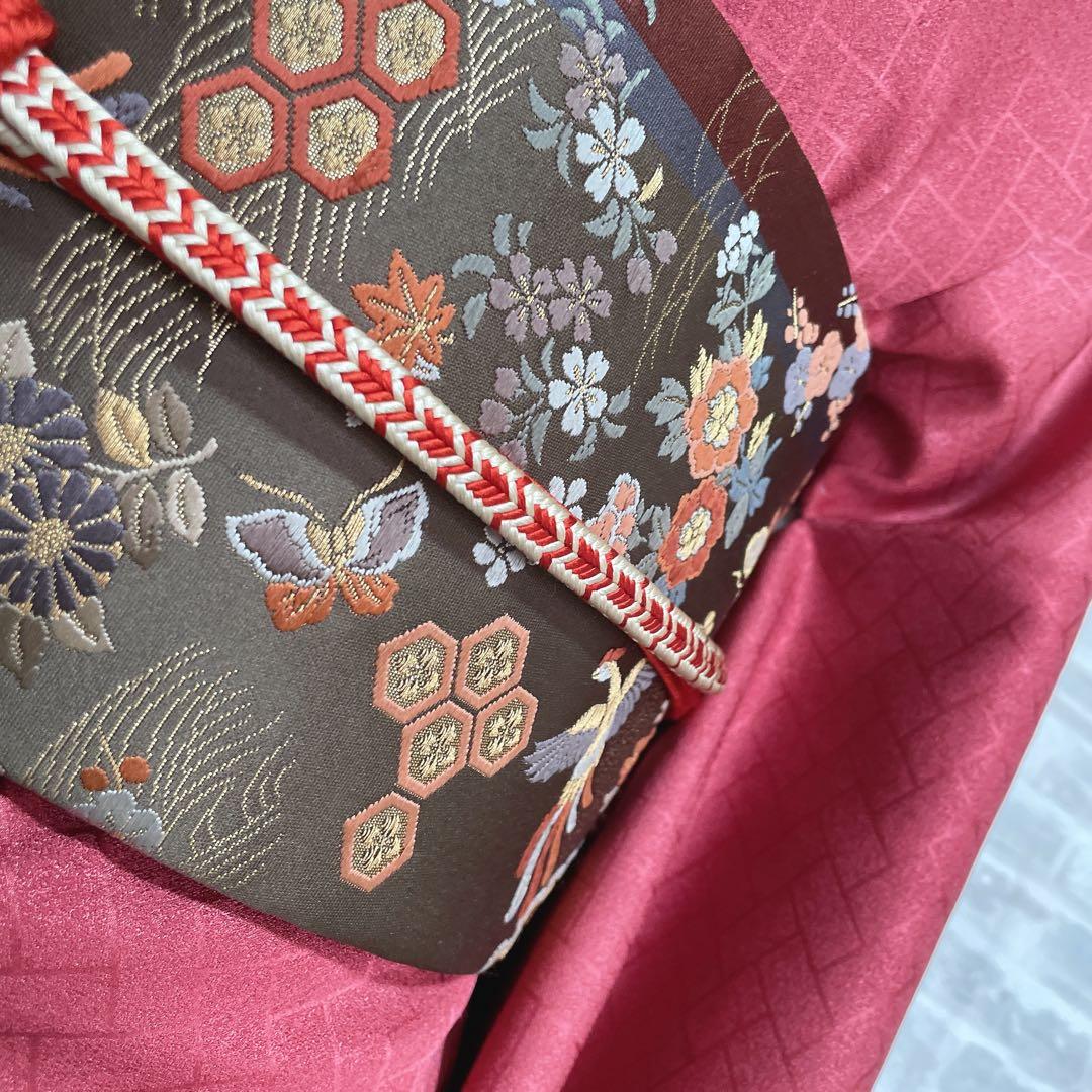 訪問着　フルセット　桧垣地紋　花丸紋　艶やか　着物　付け下げ　I6