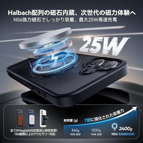 【2026最高傑作&定点360度回転】CASEKOO iPhone 16 用 m