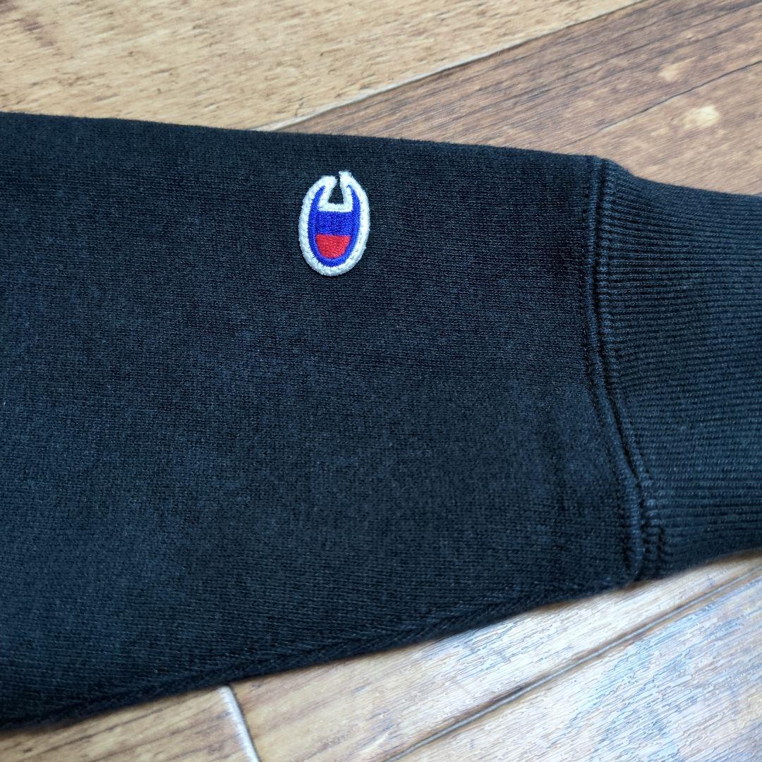 Champion　リバースウィーブ　青単タグ　スナップボタン　黒