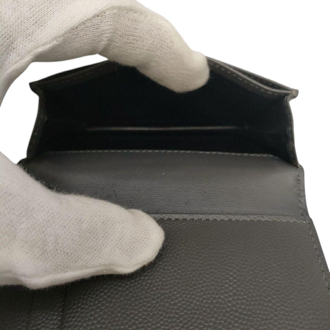 サンローラン　名刺入れ　ビジネスカードホルダー　ダークグレー　ロゴ