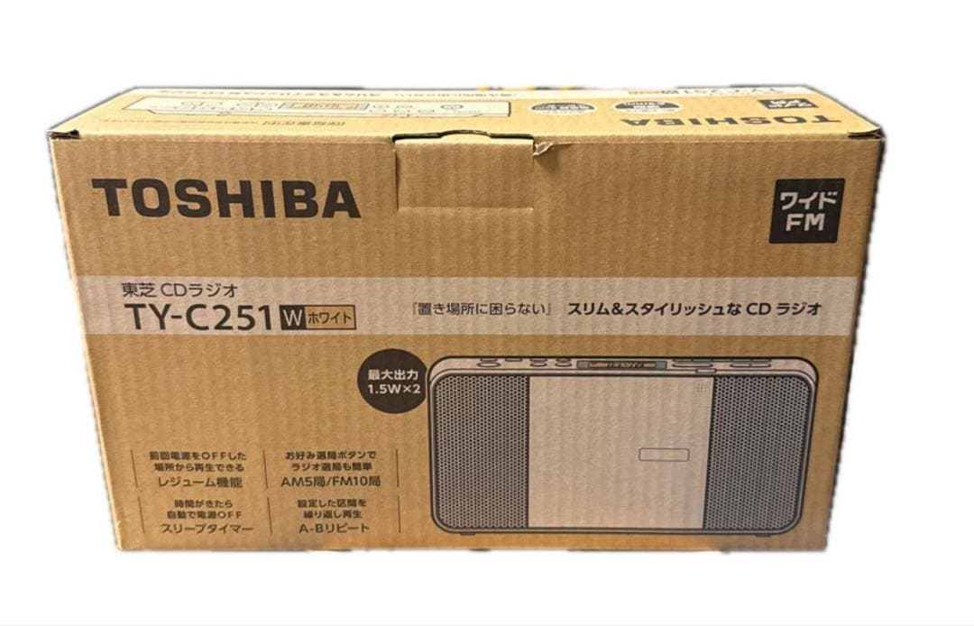 新品未使用品TOSHIBA(東芝) CDラジオ TY-C251(W縦型ワイドFM