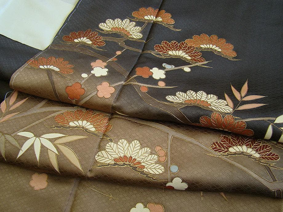 美品 S寸 紋意匠地 金彩加工染 附下げ・訪問着（正絹）未使用＜HH2278＞