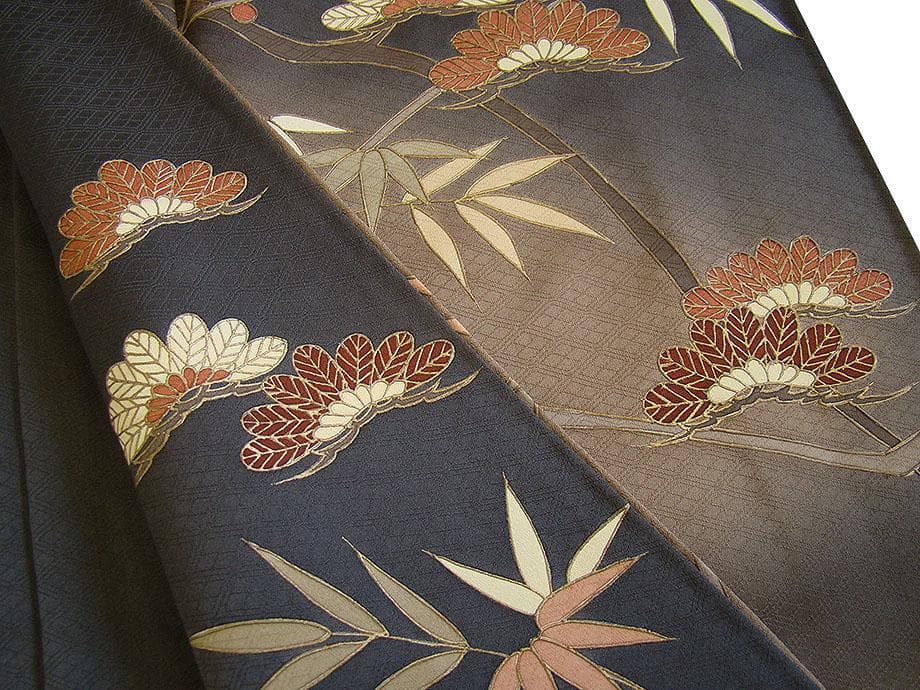 美品 S寸 紋意匠地 金彩加工染 附下げ・訪問着（正絹）未使用＜HH2278＞