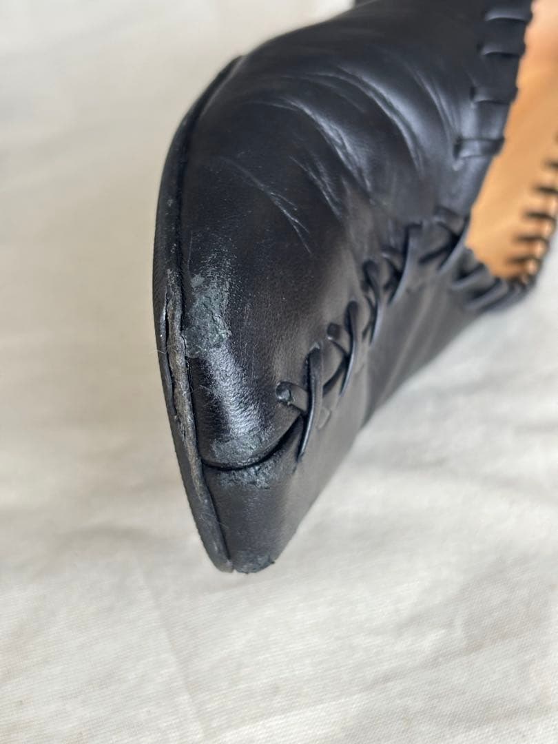 JIL SANDER ブラックレザー フラットシューズ　35