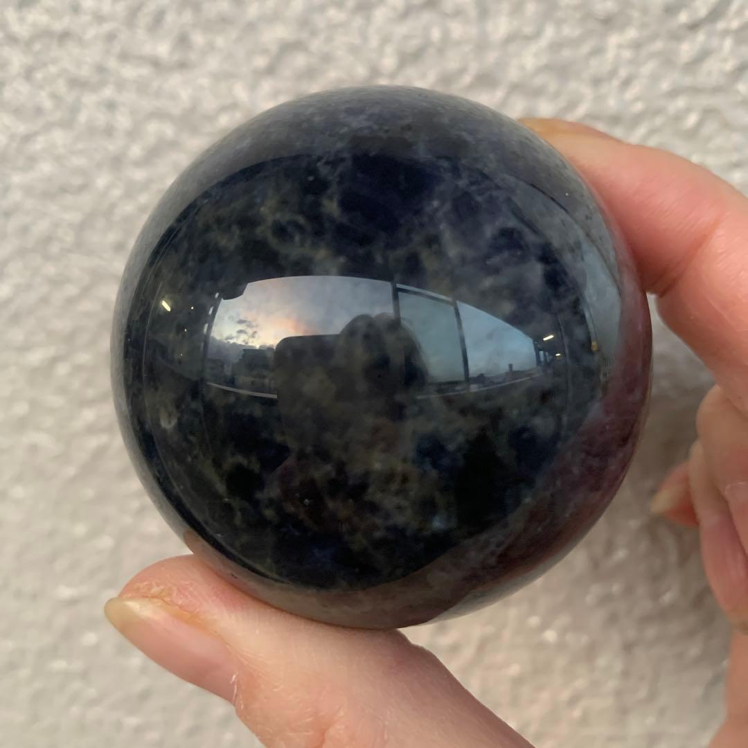 アイオライトスフィア約56mm コーディエライト　深い菫色