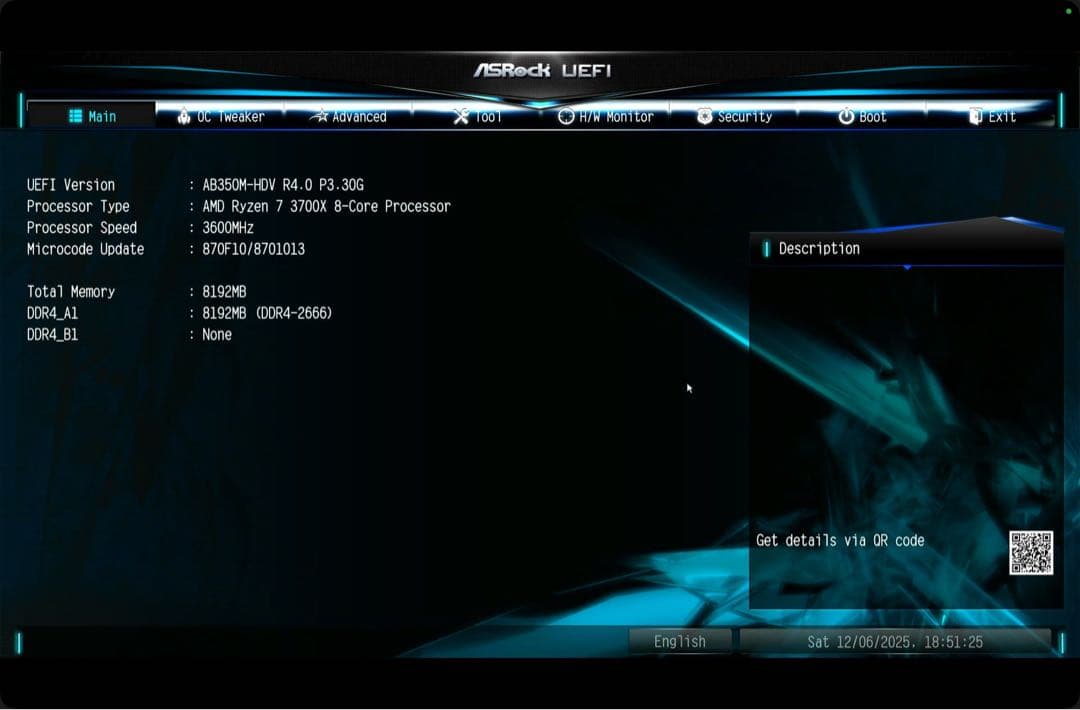 AMD Ryzen7 3700X 動作確認済み