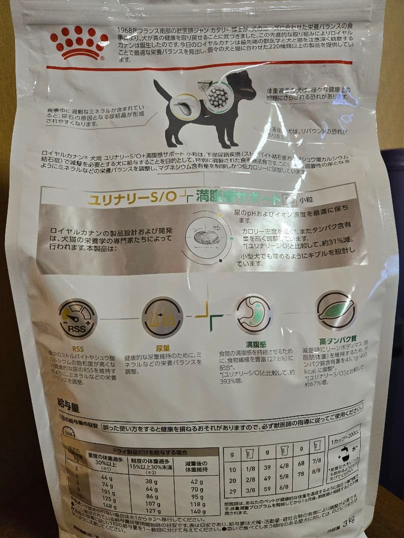 ロイヤルカナン　ユリナリーS/O+満腹感サポート　小粒S