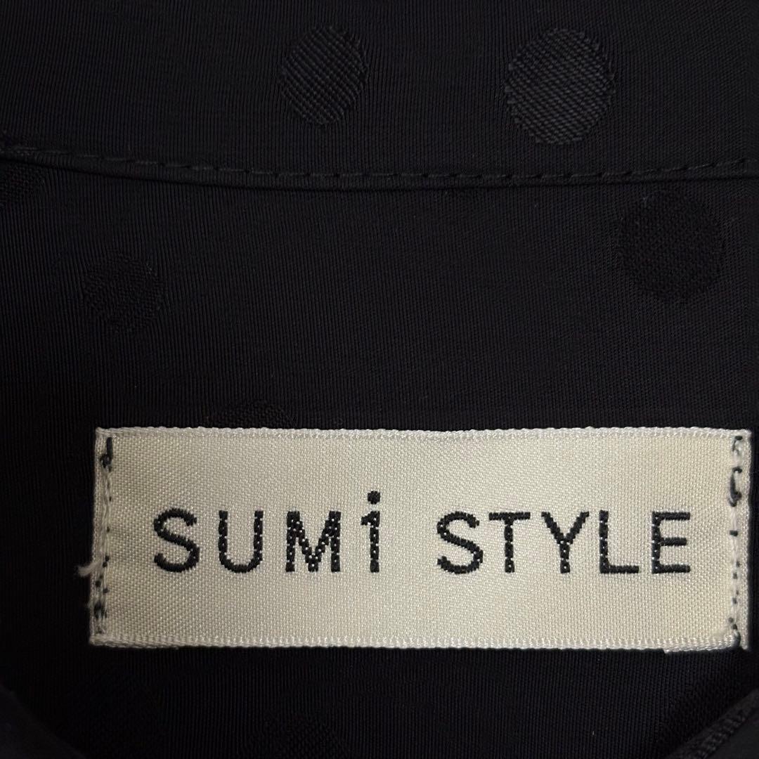 SUM1 STYLE スミスタイル アシメプリーツブラウス ドット切替