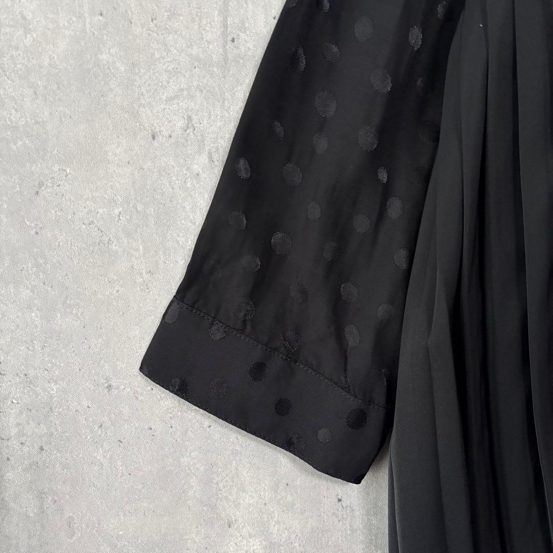 SUM1 STYLE スミスタイル アシメプリーツブラウス ドット切替