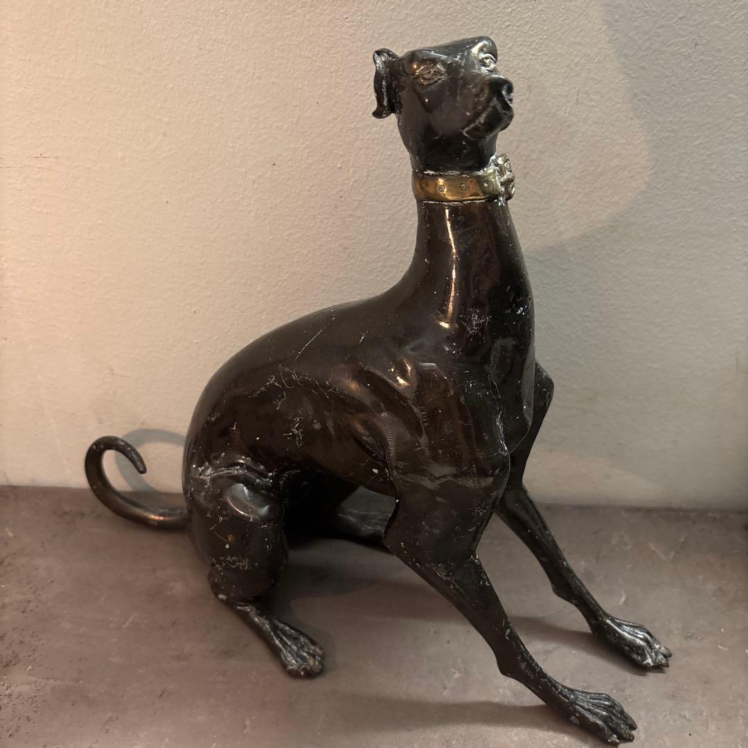 グレイハウンド　ブロンズ　置物　鉄製　ビンテージ　レトロ　ワイマナラー