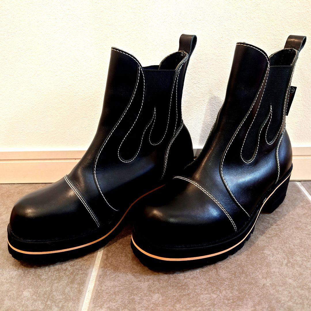 タ*カ様 試履 DEGNER BOM-1A サイドゴアレザーブーツ バイカーブー