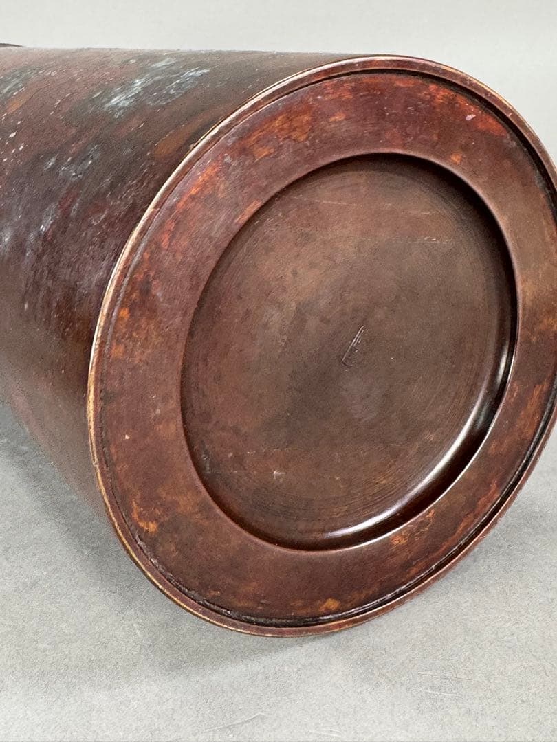 いけばな　池坊　銅鋳　唐銅花器　古流　未生流　龍生派　花瓶　花器高さ45.7cm