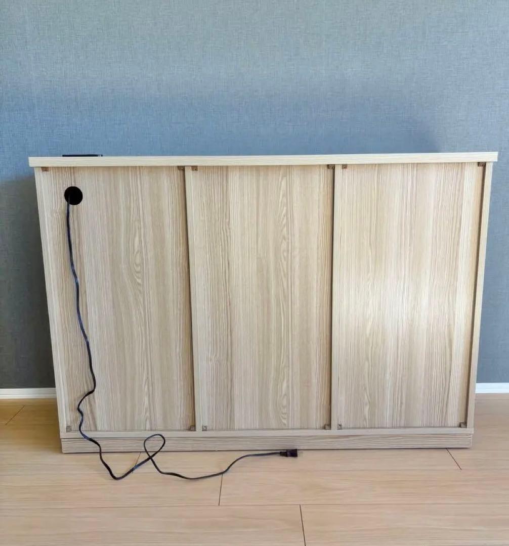 【1/31まで】　食器棚　キャビネット　120cm オーク調　棚