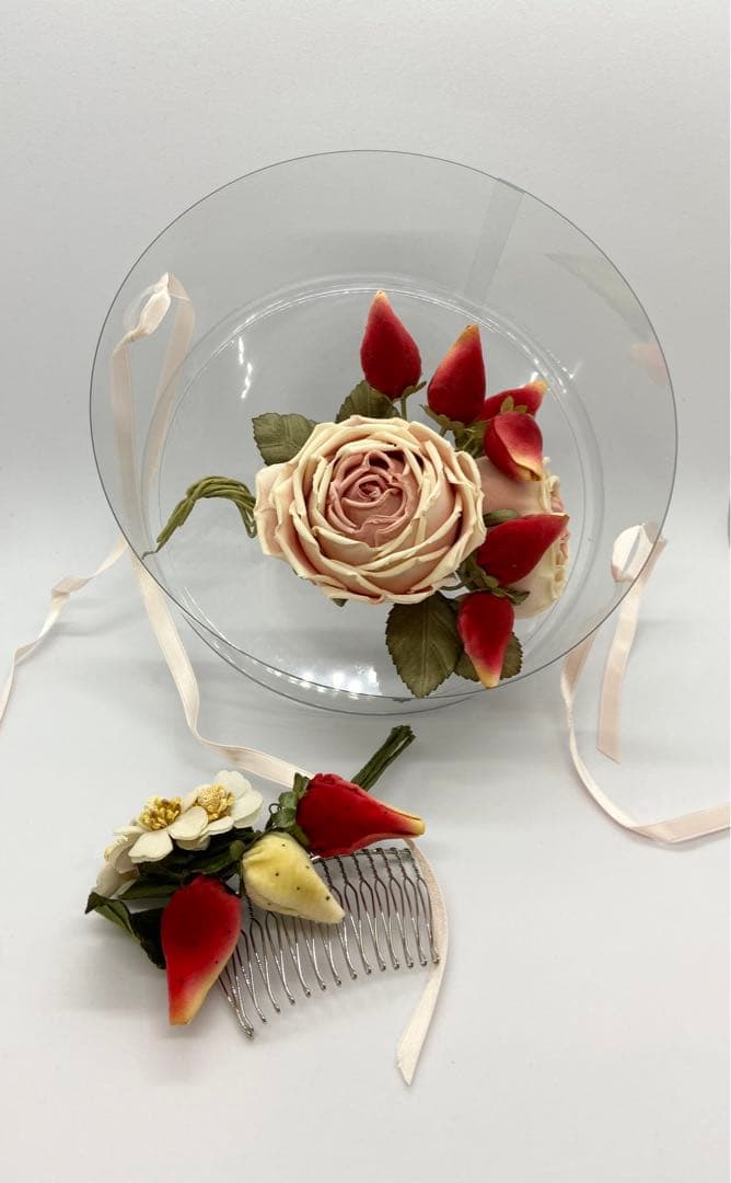 ピンクハウス　ゴージャスコサージュベルト、コサージュ　髪留めセット3点セット