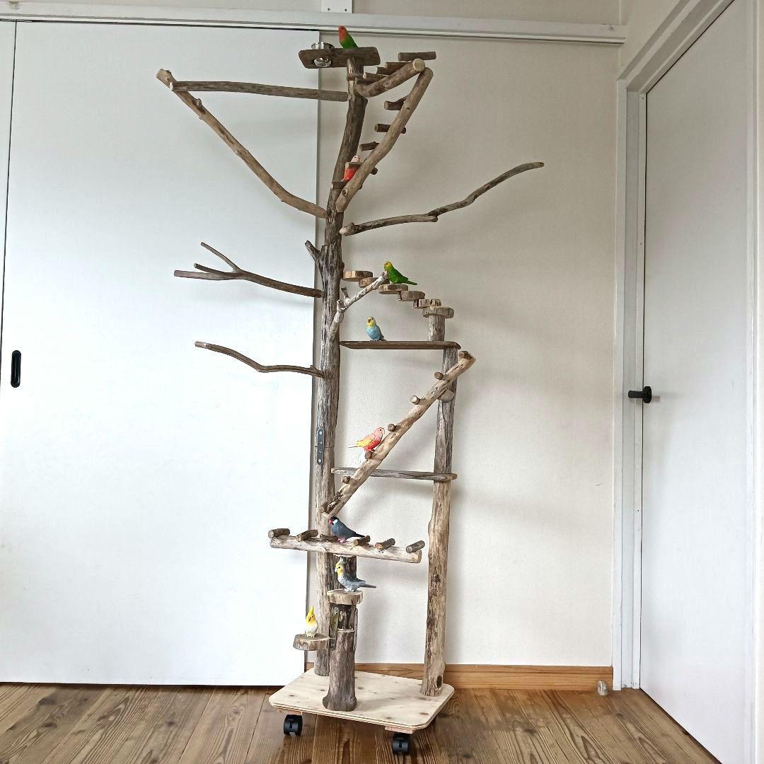 ちょこまふぃん バードアスレチックジム大型 天然木 自然木 流木 インコ