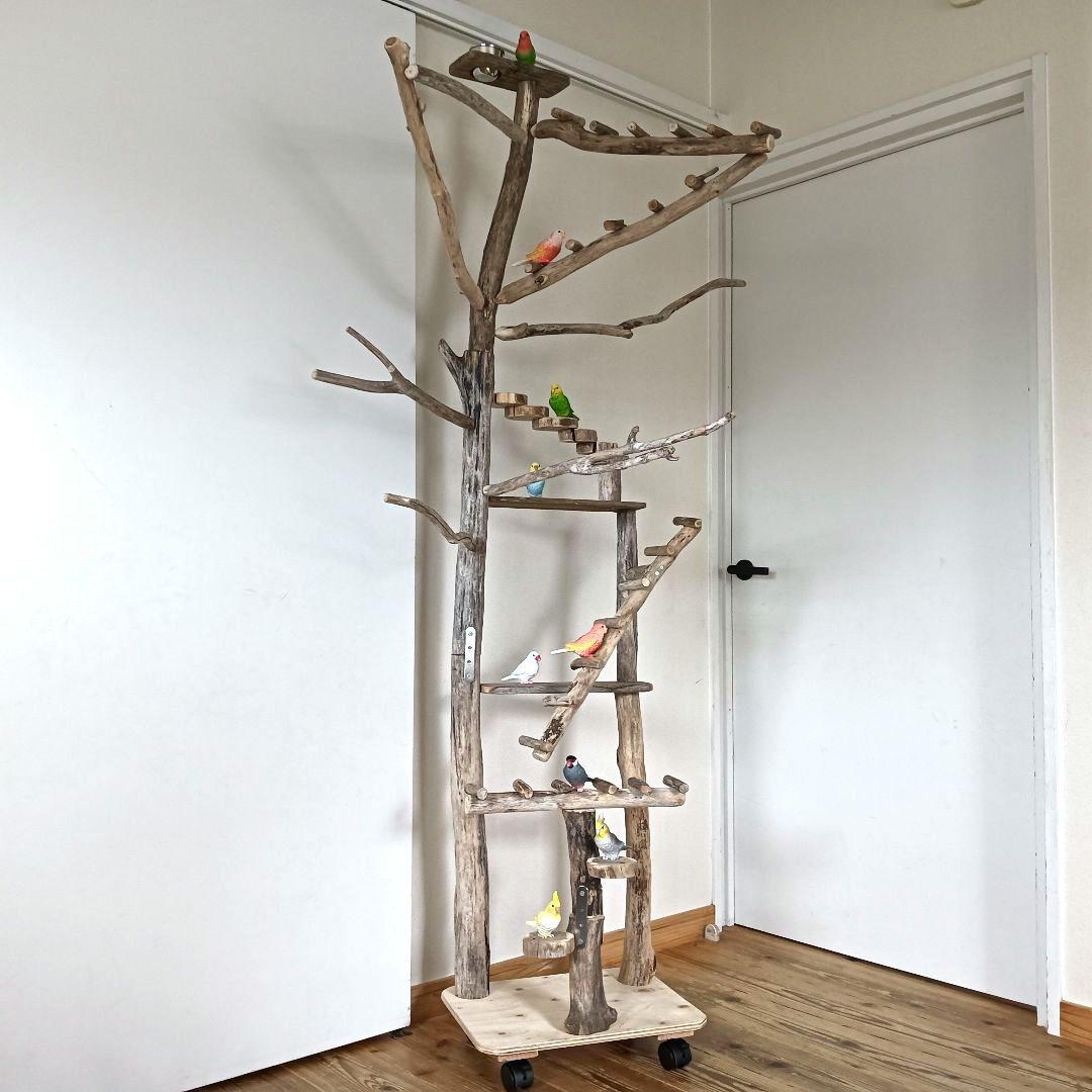 ちょこまふぃん バードアスレチックジム大型 天然木 自然木 流木 インコ