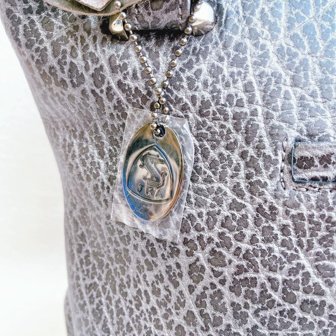 未使用級 希少JRA エレファント ハンド ショルダーバッグ 2way グレー象