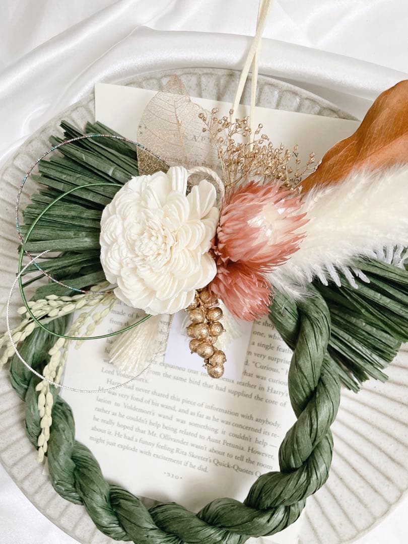 しめ縄　しめ縄飾り　お正月飾り　グリーン　20¥4年