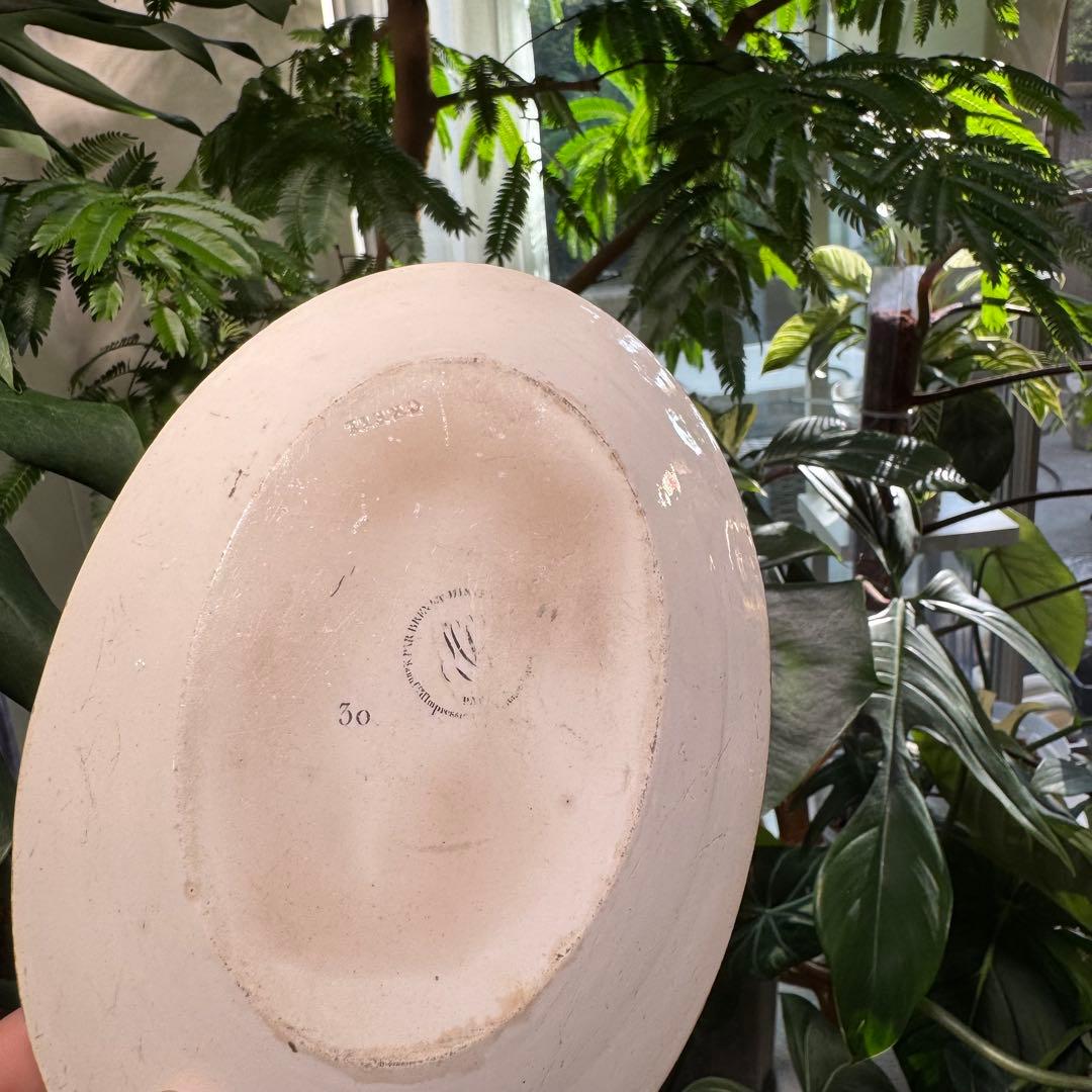 激レア！フランスアンティーク　バターケース　クレイユ窯　Terre de fer