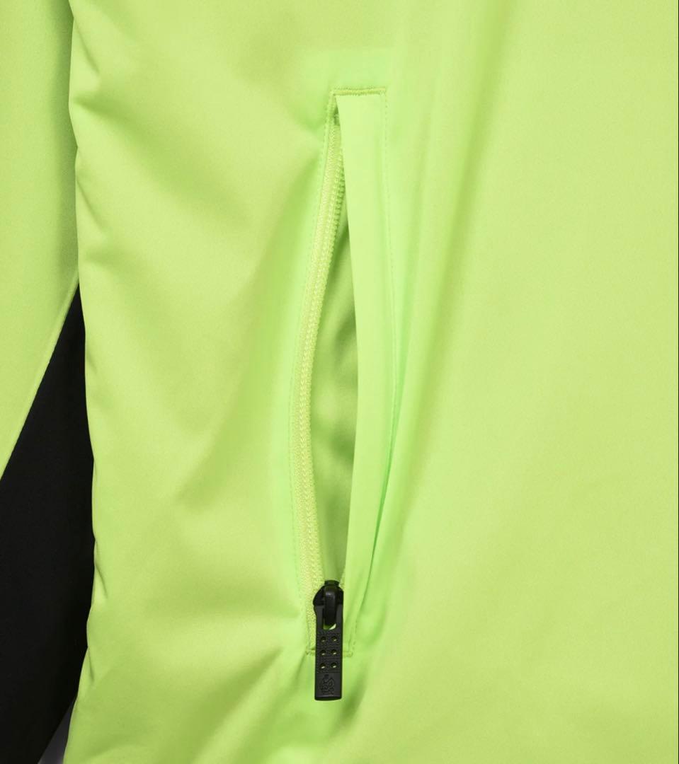 Kusseluno 蛍光グリーン Vネック トレーナー