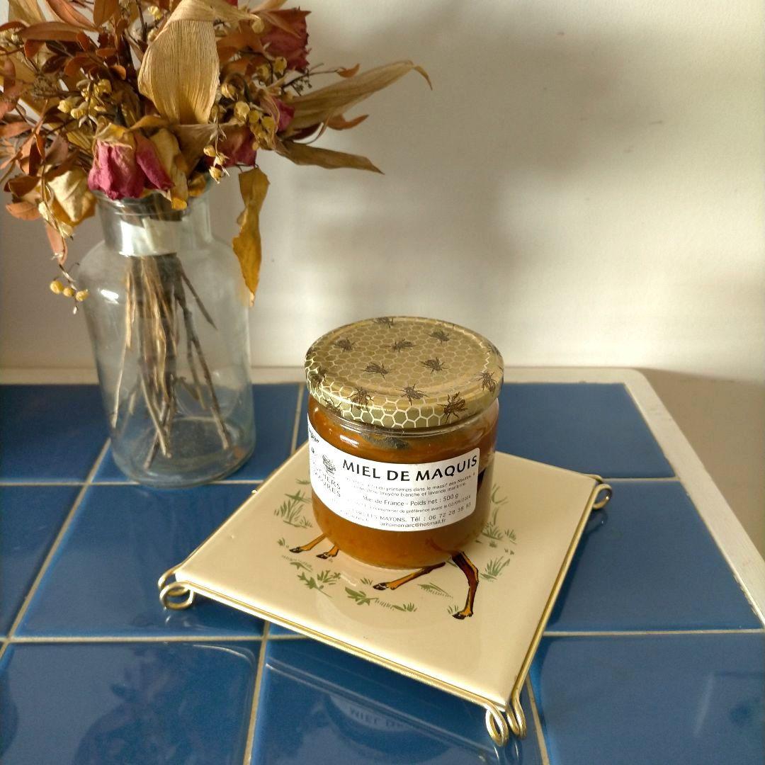 GIEN アンティークタイル 鹿デザイン テーブルプレート 鍋敷き トリベット