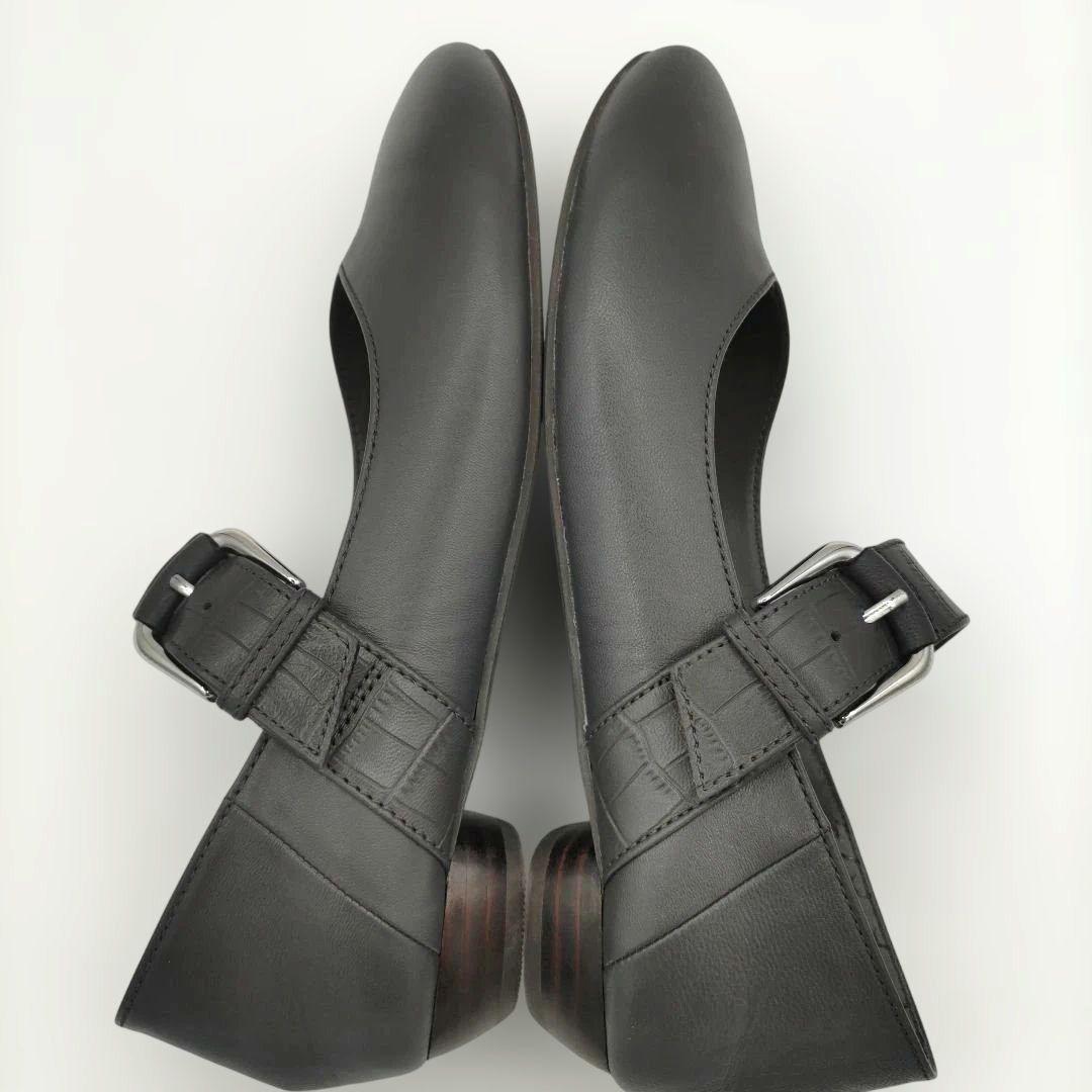 卑弥呼 パンプス レザー 2WAYベルトデザイン バブーシュ ダークグレー