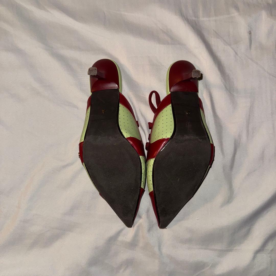 YELLOイエロ　ミュール　ヒール　赤