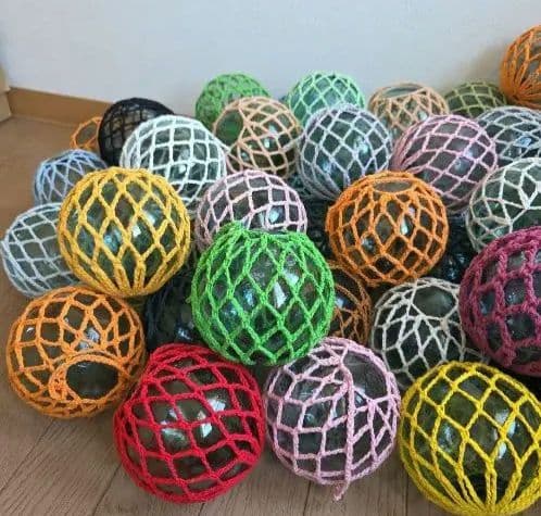 ガラス浮き玉 ガラス玉 １０cmx ６０