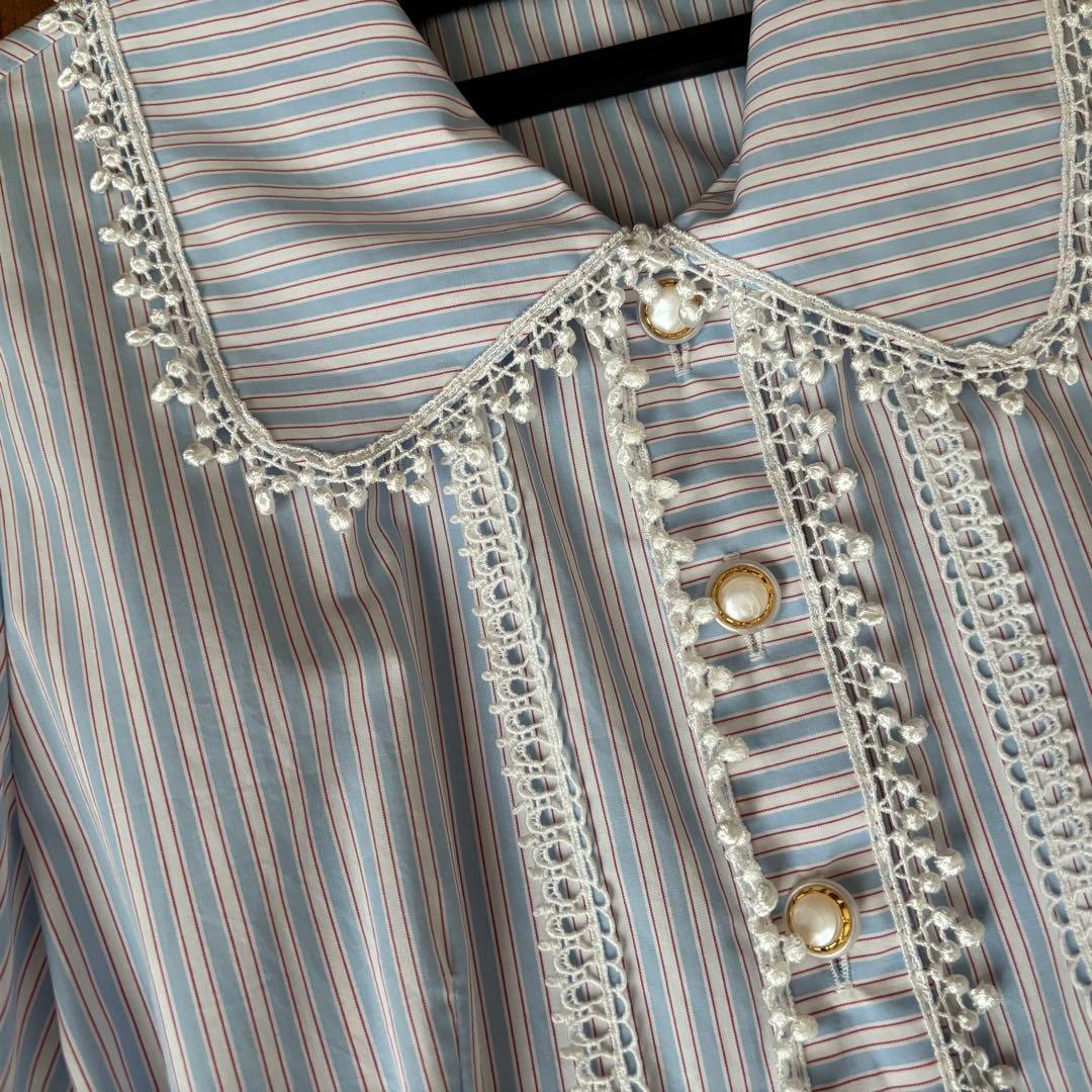 【極美品】MILK ムーンライトドレス ワンピース ミルク サックスストライプ