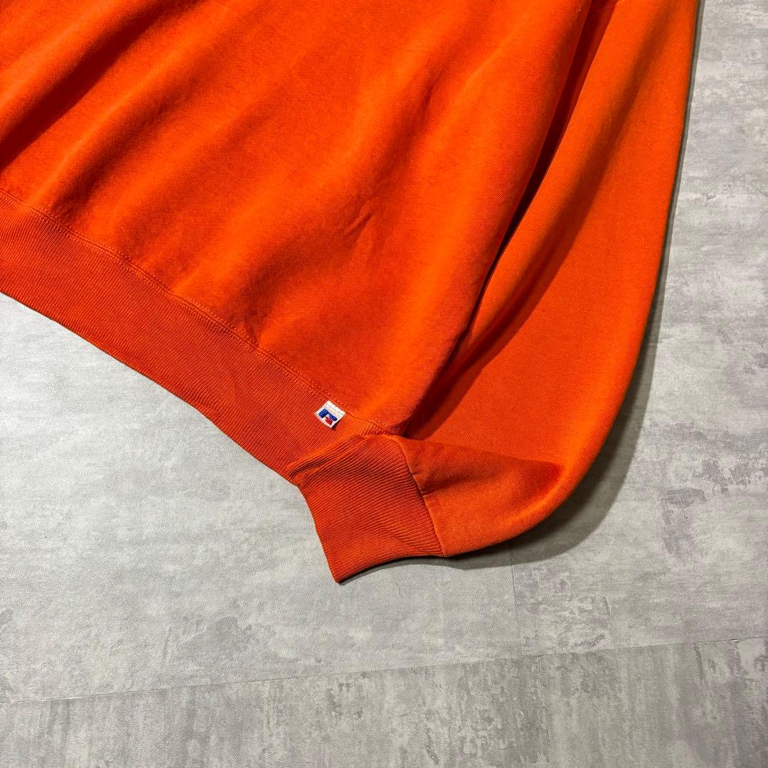 90s USA製 RUSSELL ATHLETIC 前V スウェット オレンジ