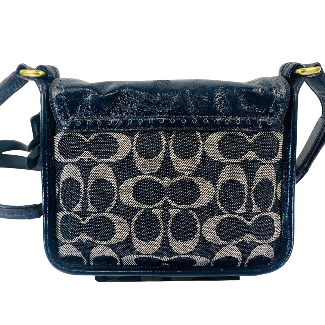 COACH コーチ デニム ショルダーバッグ 斜め掛け ソーホー シグネチャー