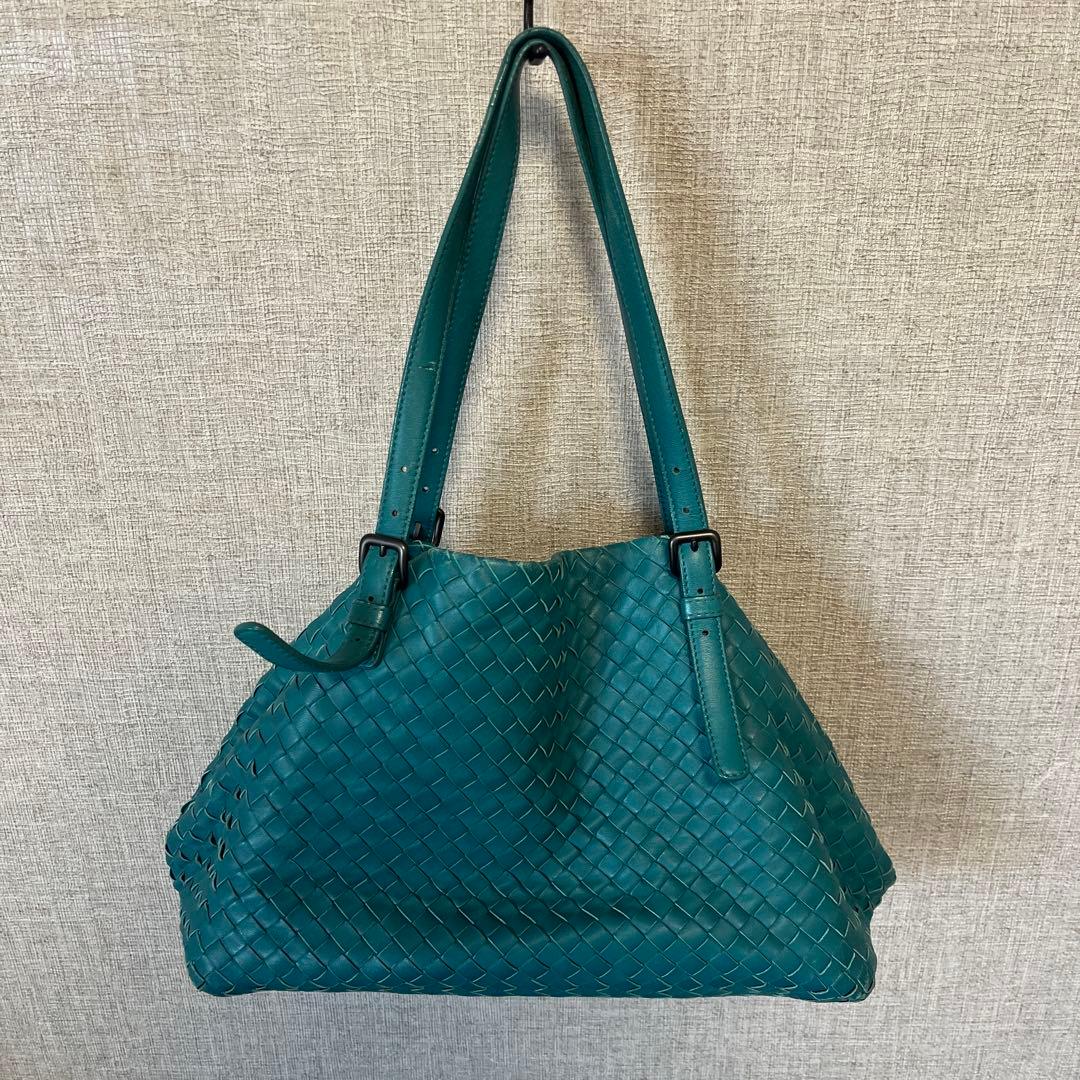 ボッテガヴェネタ　ティール編み込みレザーショルダーバッグ