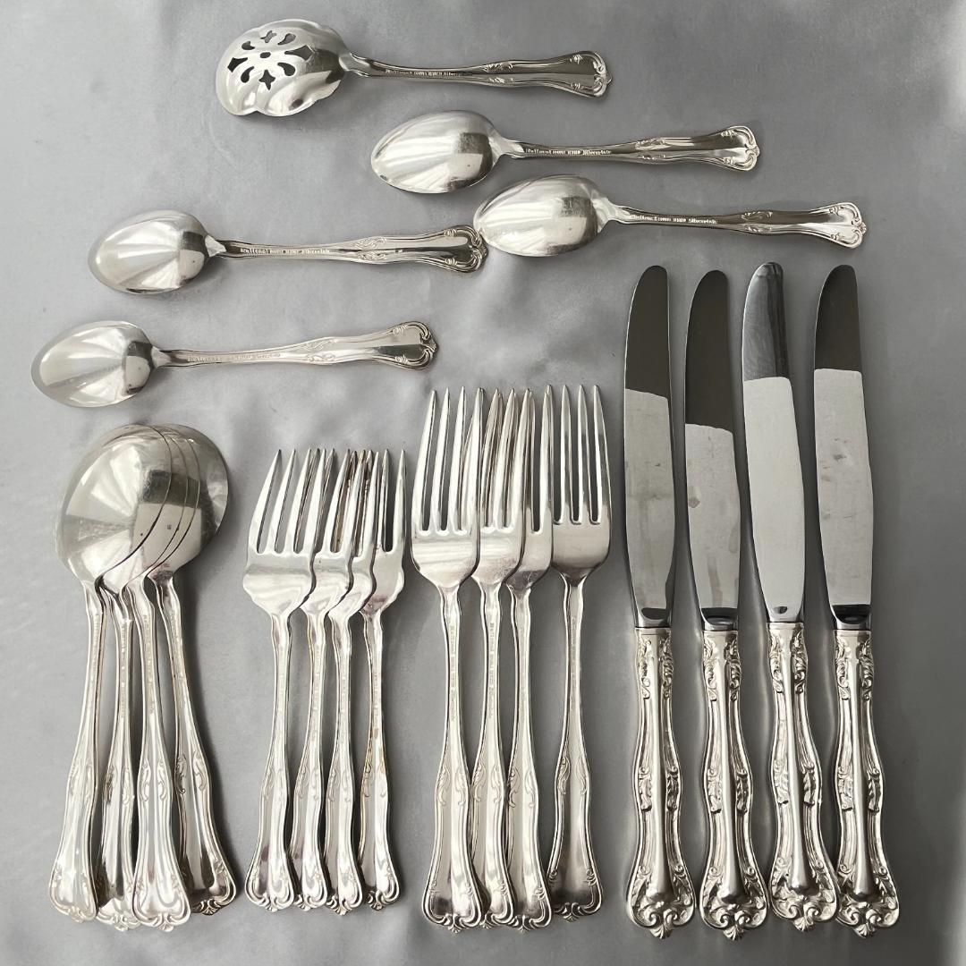 【National Silver】 クイーンエリザベス ディナーセット 4名用