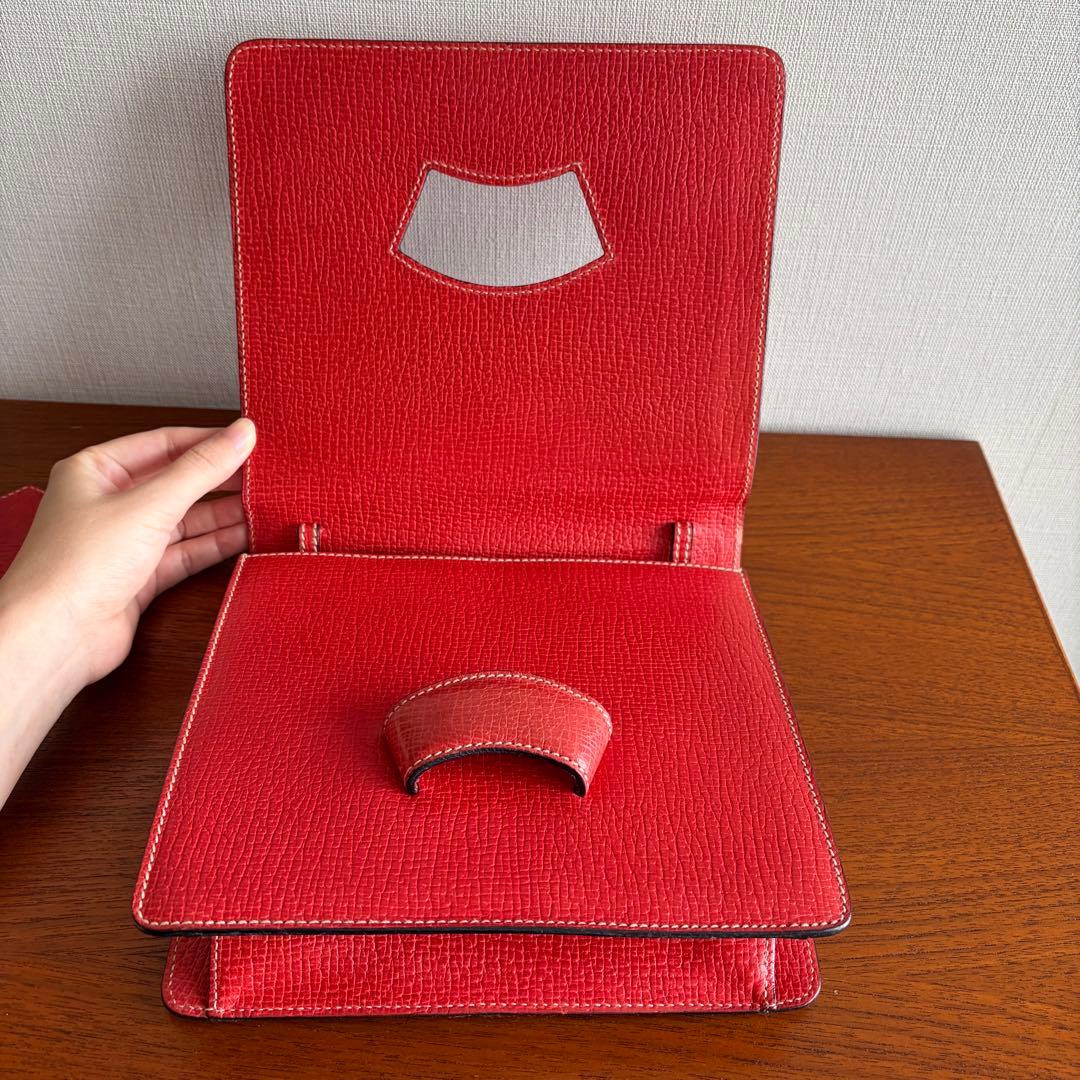 (*)様 LOEWE バルセロナ レッド スクエアハンドバッグ