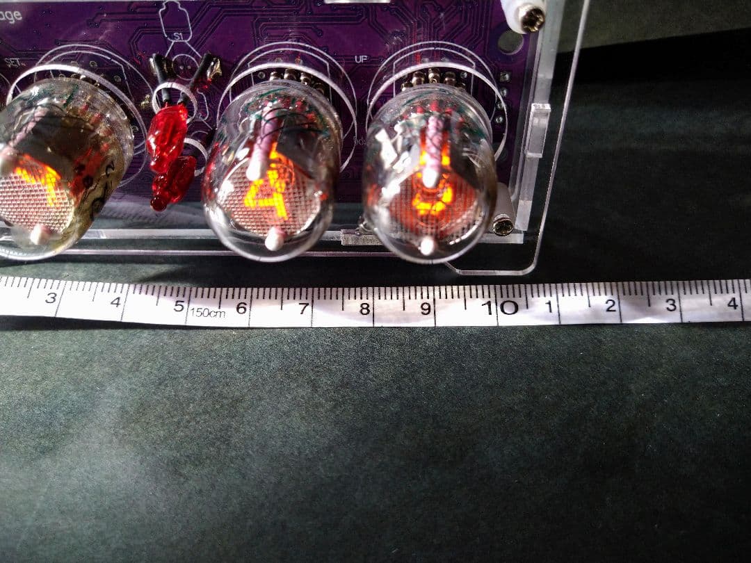 ニキシー管時計 IN-2 4球 完成品　アクリルケース