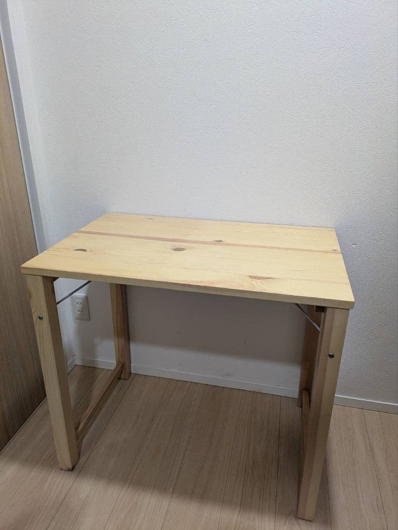 岐阜愛知引取☑️山善天然木パイン材折り畳み机テーブル折りたたみ木製