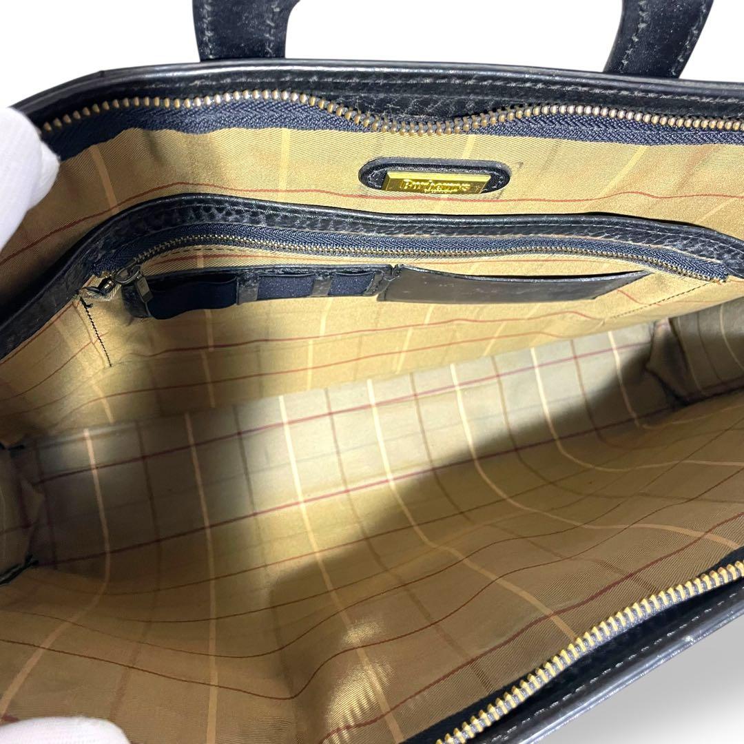 美品 バーバリー A4収納 ビジネスバッグ ブリーフケース レザー 鍵付き