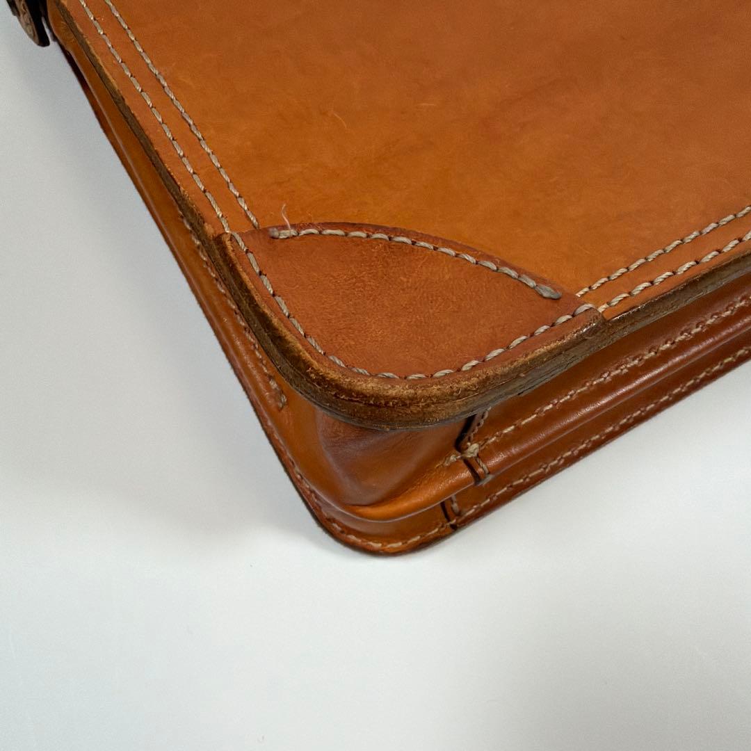 HERZ ヘルツ　ダレスバッグ　ビジネスバッグ　レザー　キャメル　メンズ