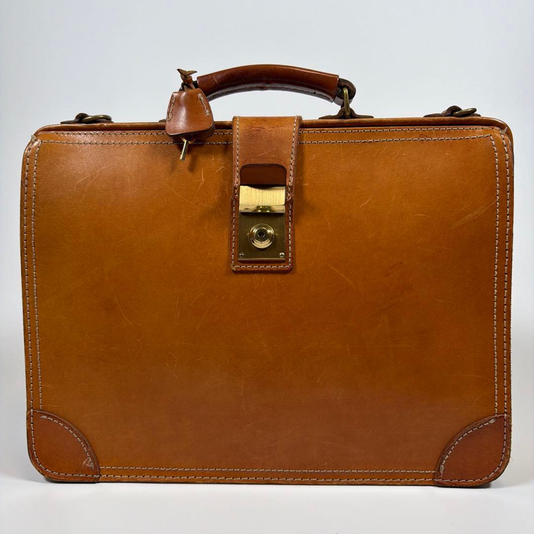 HERZ ヘルツ　ダレスバッグ　ビジネスバッグ　レザー　キャメル　メンズ