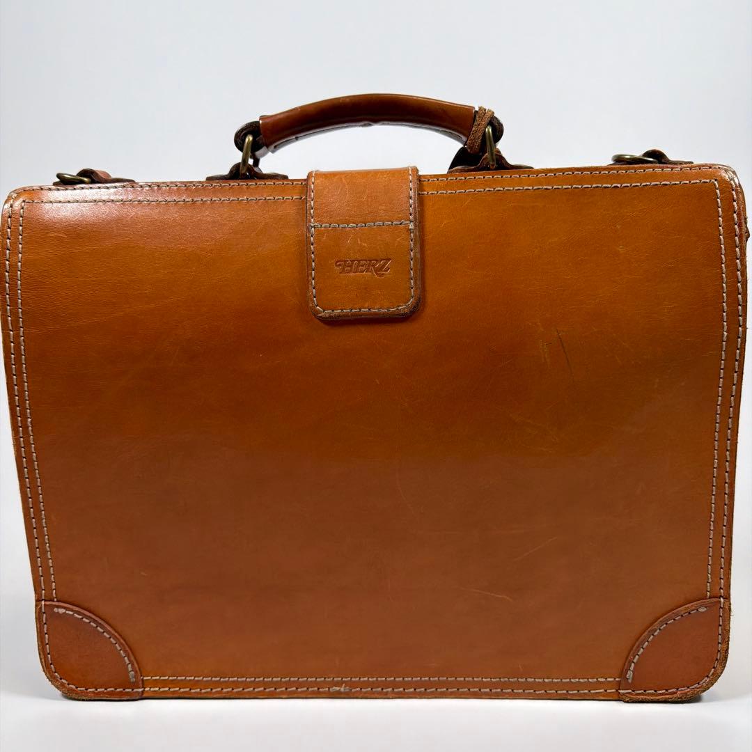 HERZ ヘルツ　ダレスバッグ　ビジネスバッグ　レザー　キャメル　メンズ