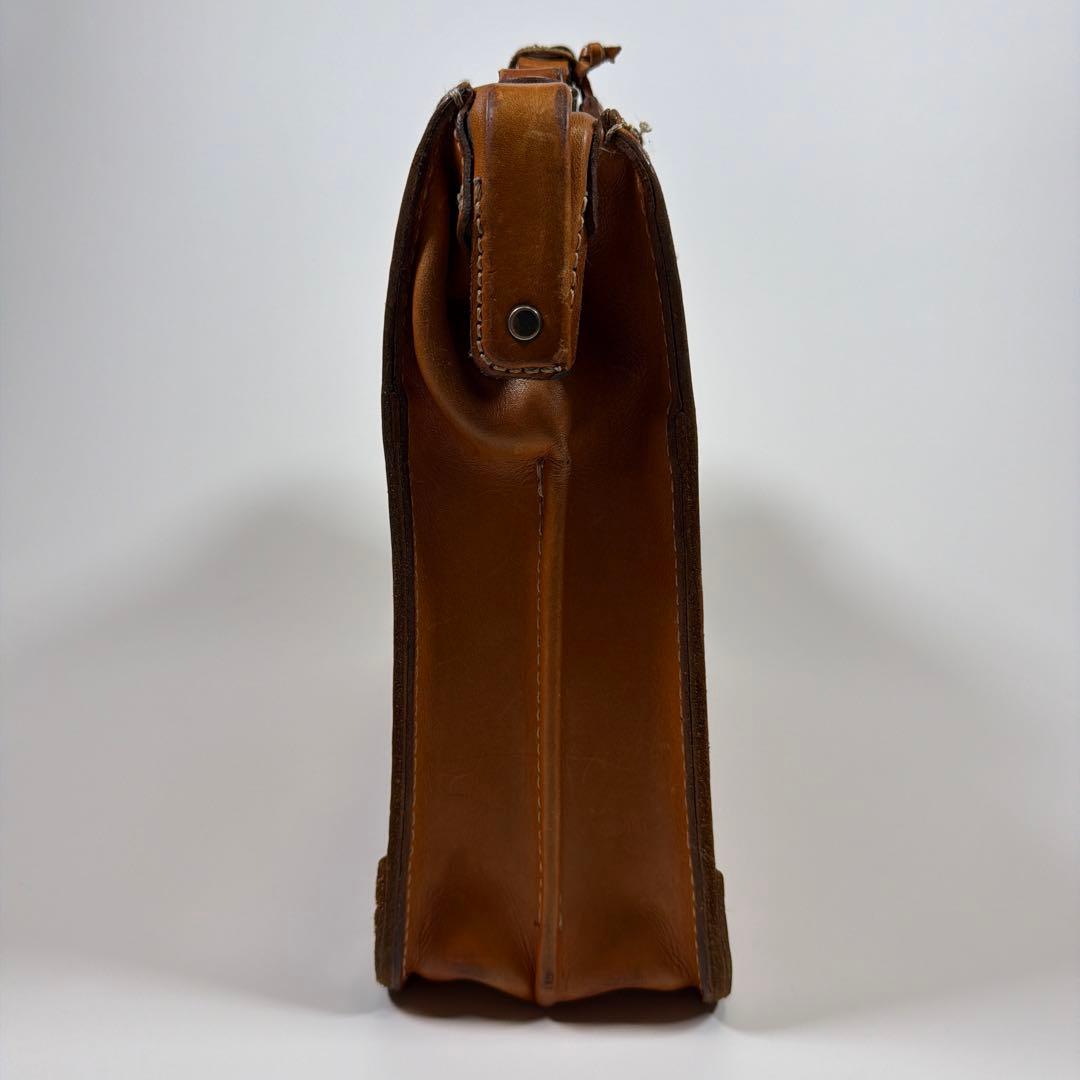 HERZ ヘルツ　ダレスバッグ　ビジネスバッグ　レザー　キャメル　メンズ