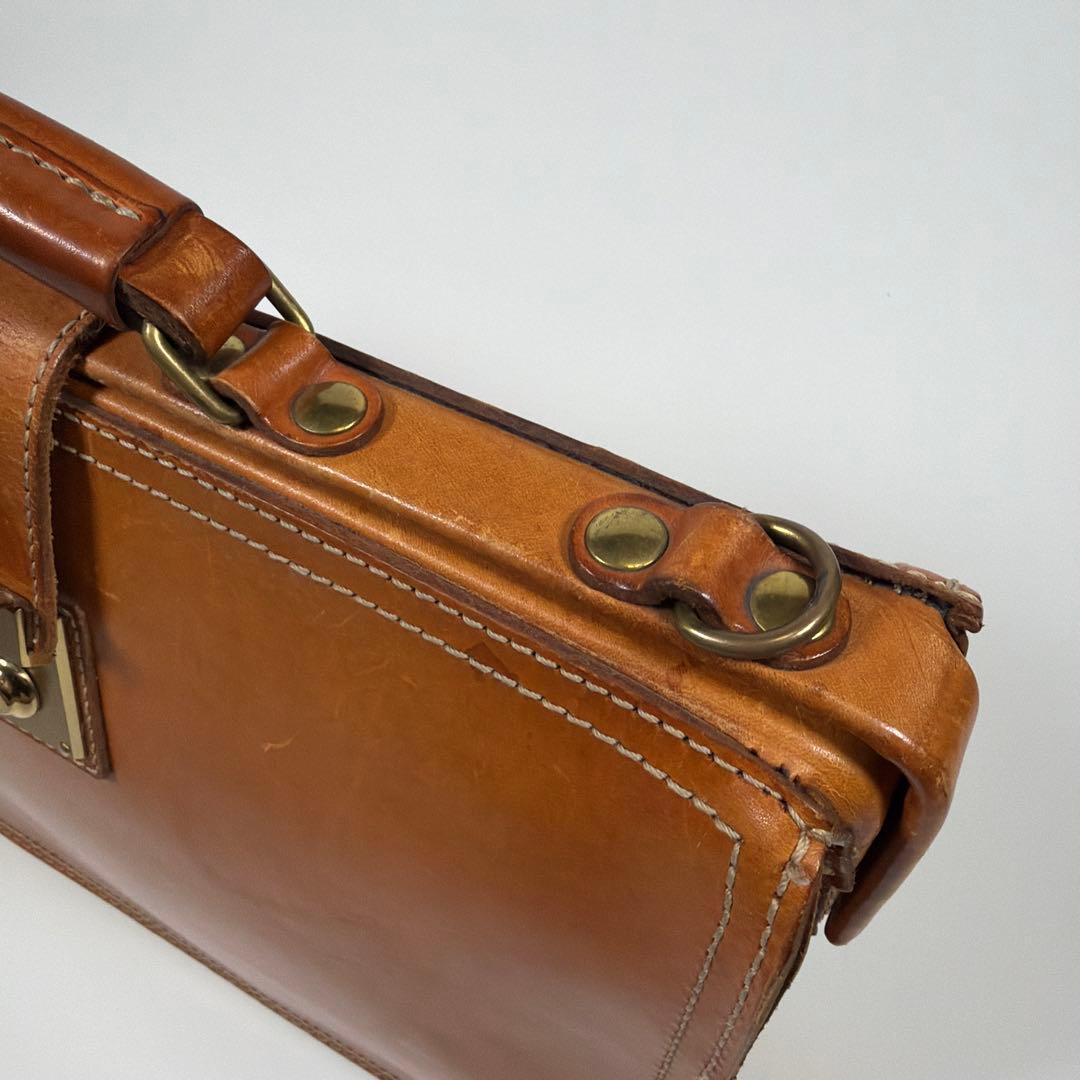 HERZ ヘルツ　ダレスバッグ　ビジネスバッグ　レザー　キャメル　メンズ