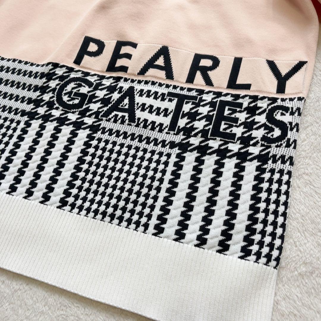 極美品　パーリーゲイツ　千鳥　グレンチェック　ピンク　ブラック　ニット